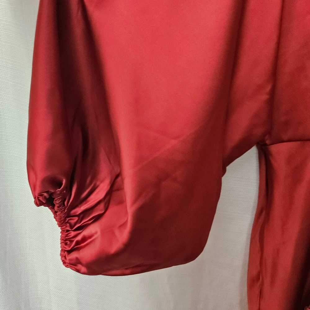 Sachin & Babi Anthropologie Midi Dress Womens 10 Satin Balloon Sleeve Romantic - Picture 8 of 13